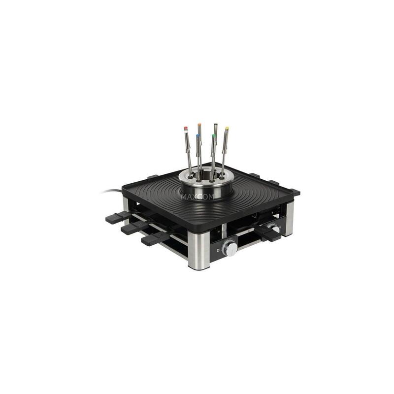 Wmf 3in1 Lumero Gourmet Station, Raclette Acero Inoxidable/Negro, Parrilla De Mesa, Raclette Y Fondue 3200001081