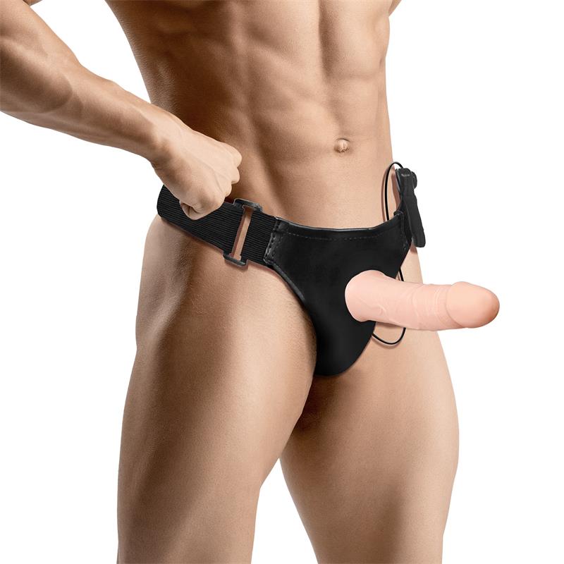 Wobox Arnés Con Dildo Hueco Desmontable, Vibración Y Control Remoto