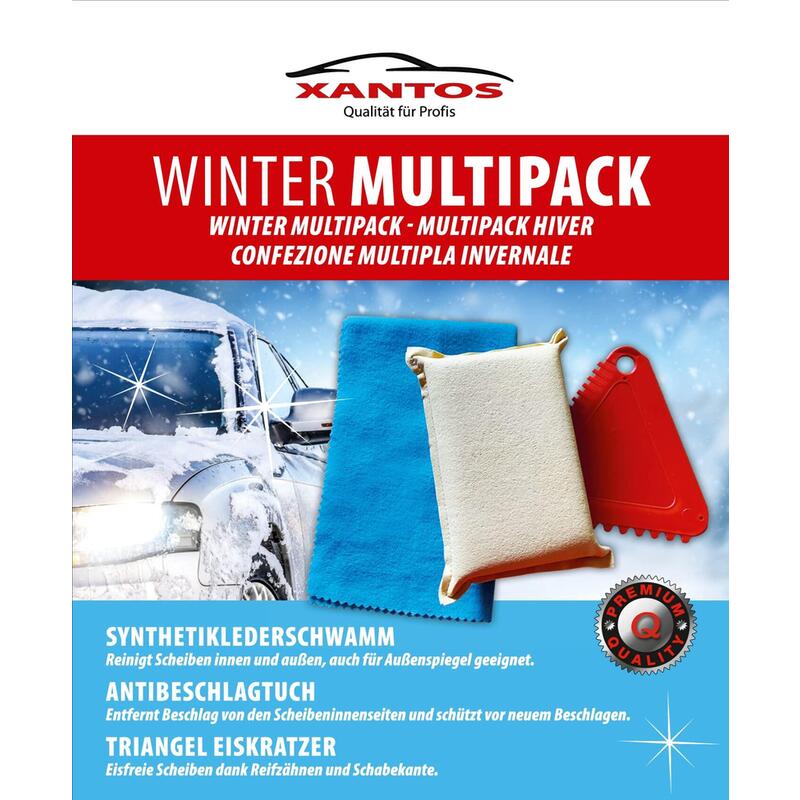 Xantos Multipack De Invierno Esponja, Paño Antivaho, Rascador De Hielo