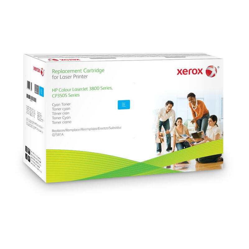Xerox Hp Colour Laserjet Cp3505 Seriescincartucho De Tner (Alternativa Para: Hp Q7581a)Para Hp Color Laserjet 3800, 3800dn, 3800dtn, 3800n, Cp3505, Cp3505dn, Cp3505n, Cp3505x