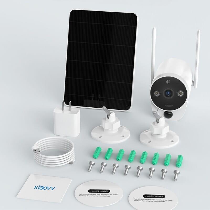 Xiaovv B6 Fullhd 2mp Panel Solar Wifi Blanco - Cámara De Seguridad