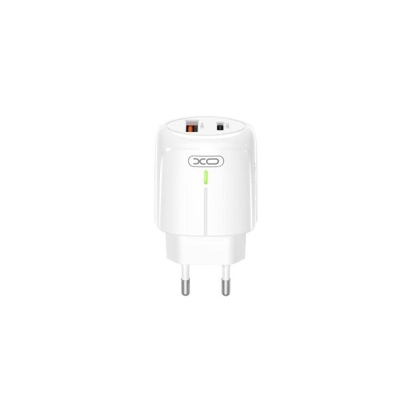 Xo Cargador De Corriente L114 18w Tipo C + Usb - Color Blanco