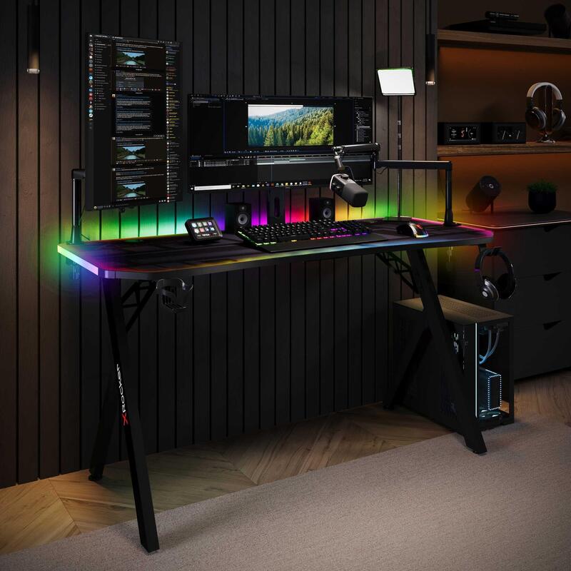 Xrocker Gaming Schreibtisch Led Led App-Steuerung 140cm Negro