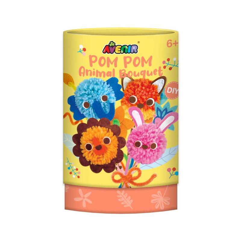 Zestaw Kreatywny Pom Pom Bukiet Z Pomponami - Zwierzeta