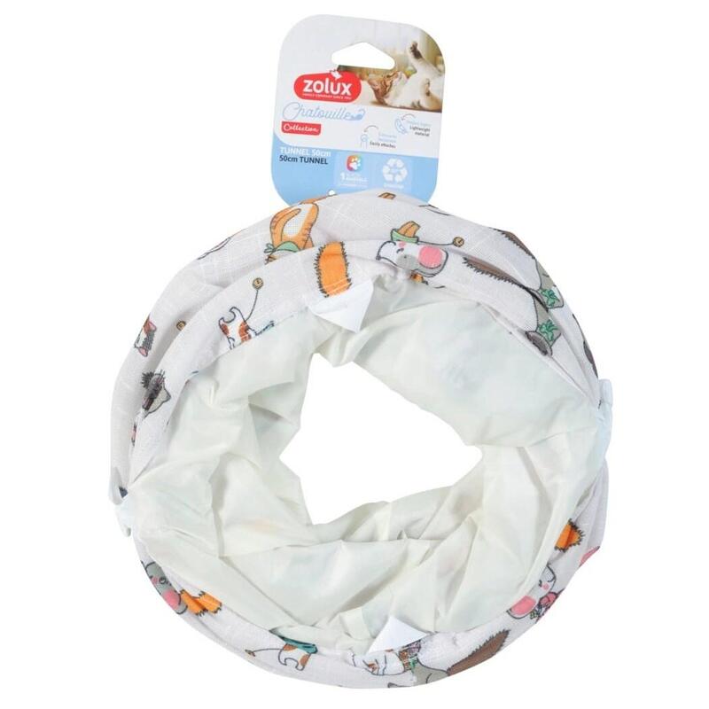 Túnel De Juguete Para Gatos Zolux Con Diseño De Gato Y Ratones Chatouille, 50 Cm.