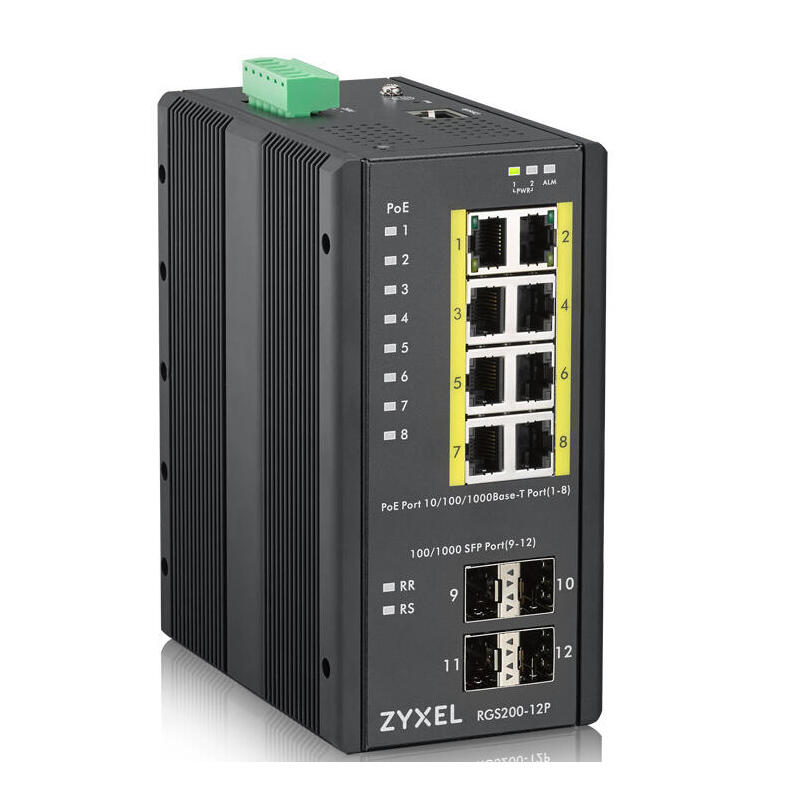Zyxel Rgs200-12p Gestionado L2 Gigabit Ethernet (10/100/1000) Negro Energía Sobre Ethernet (Poe)